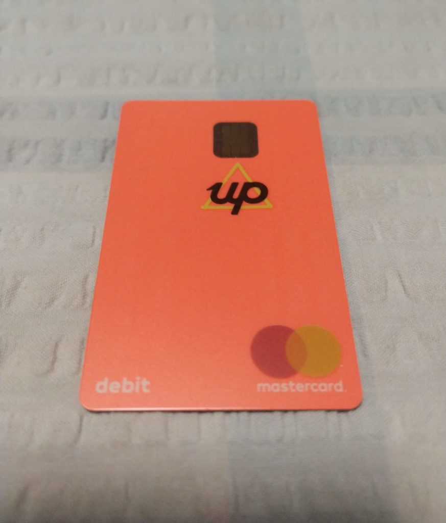 The Up Bank debit card in all its orange glory.